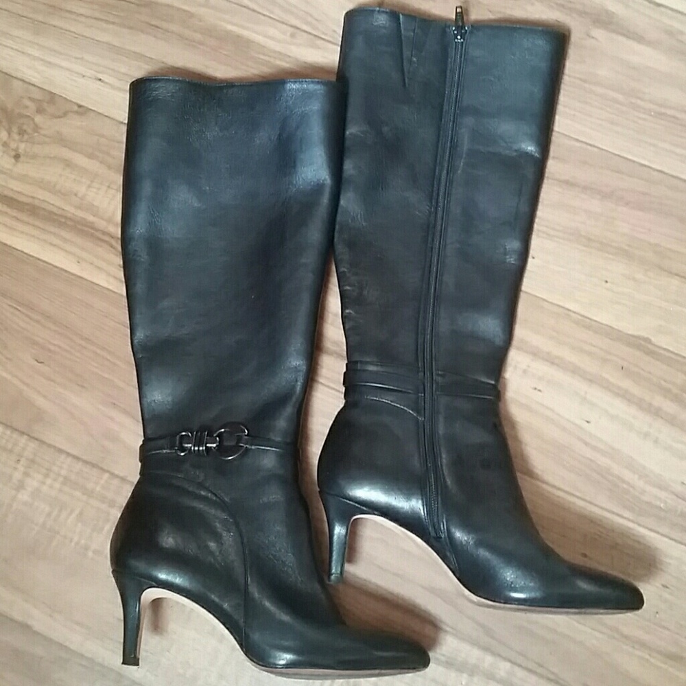 ANTONIO MELANI genuine leather stiletto boots